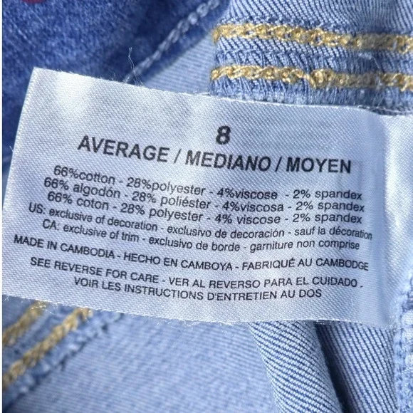 Gloria Vanderbilt Jeans Womens 8 Blue Amanda Pull On Denim Jegging Stretch NWT - Picture 3 of 8